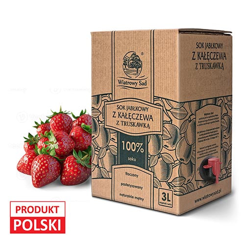 Sok jabłkowy z truskawką 3l