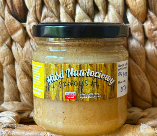 Miód nawłociowy + propolis 1% 250 g