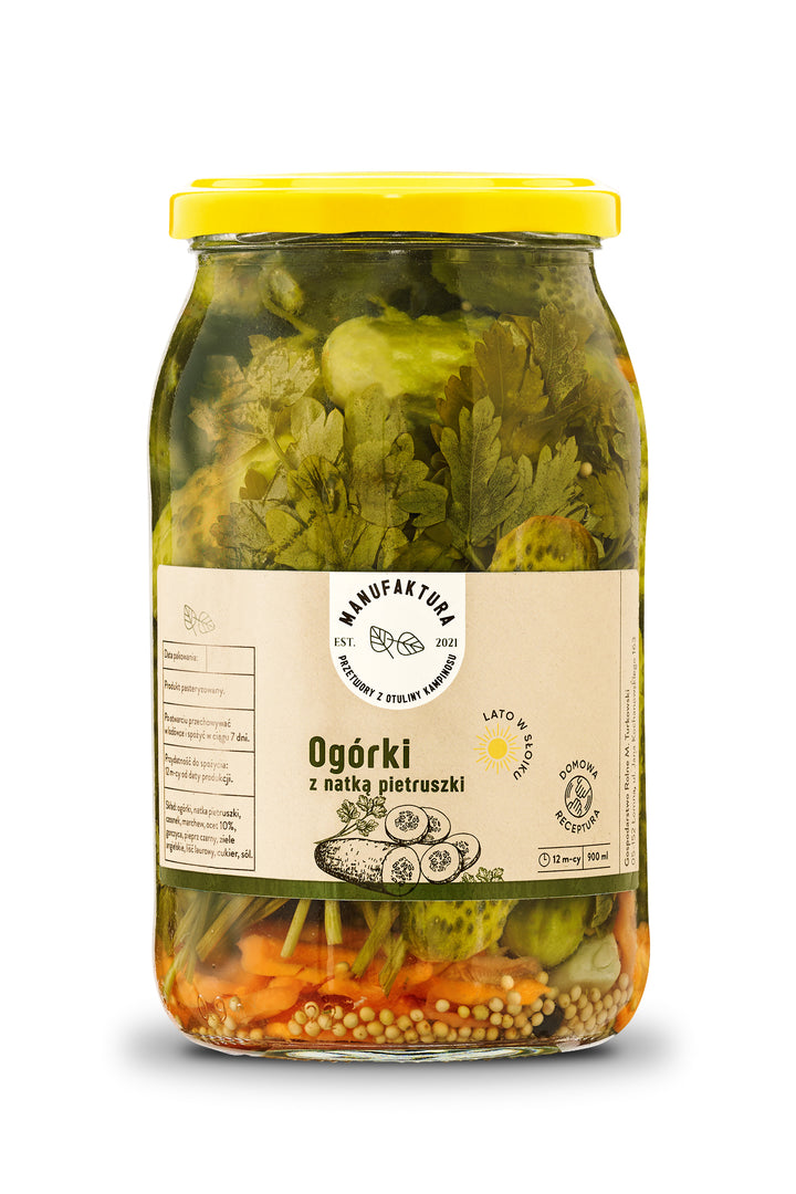 Ogórki konserwowe z natką pietruszki 900 ml